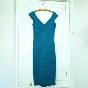 Long Tall Sally Turquoise Pleated Midi Dress